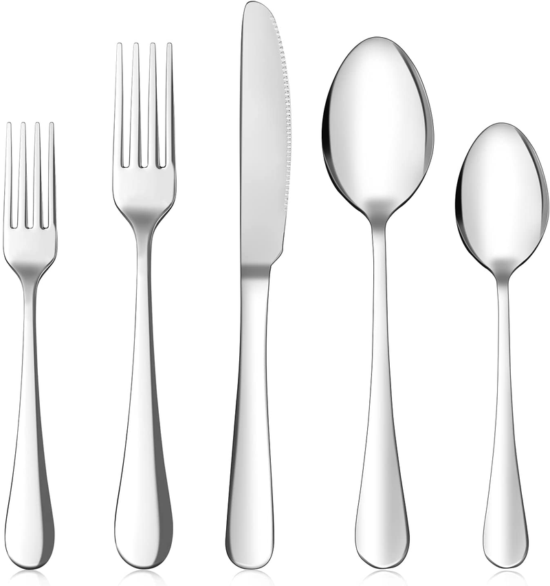 20 Pieces Silverware Flatware Set, Stainless Steel Cutlery Forks Spoons Service for 4 set, Elegant Utensil Tableware Sets for Eating, Zocy Serving for Kitchen and Hotel Home & Garden > Kitchen & Dining > Tableware > Flatware > Flatware Sets ZOCY 20 piece  
