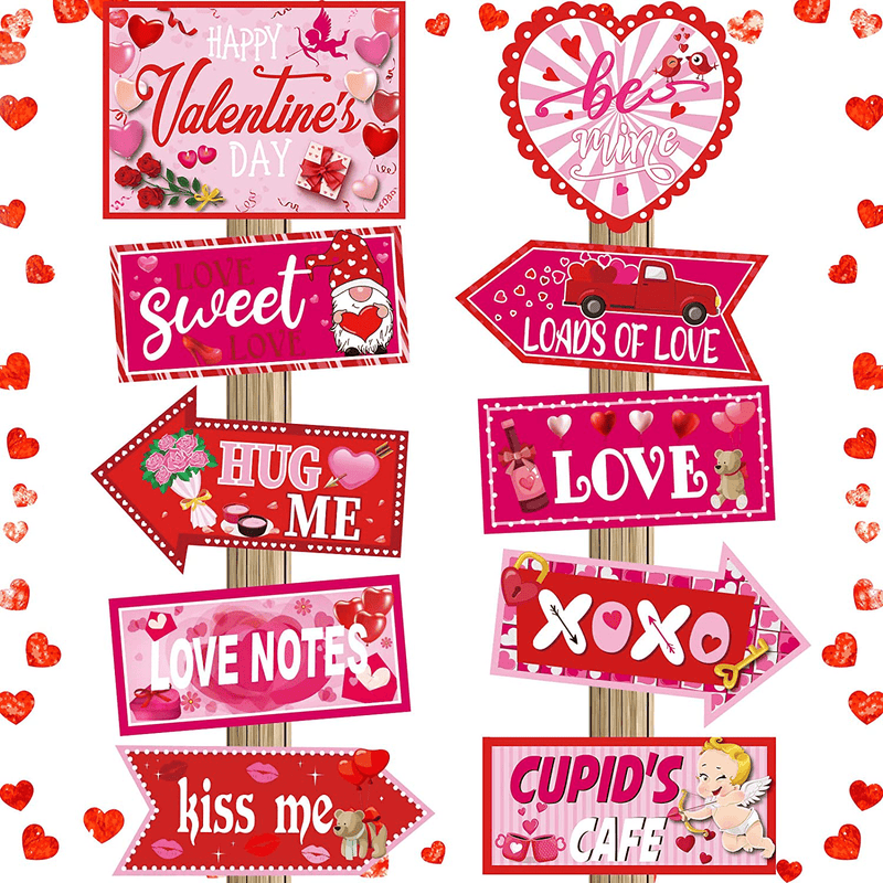 20 Pieces Valentine'S Day Decorations Heart Arrow Yard Sign Valentines Yard Decorations outside Valentine Decorations Romantic Love Sign Decorations Heart Outdoor Lawn Decorations for Wedding Party Home & Garden > Decor > Seasonal & Holiday Decorations Chinco   