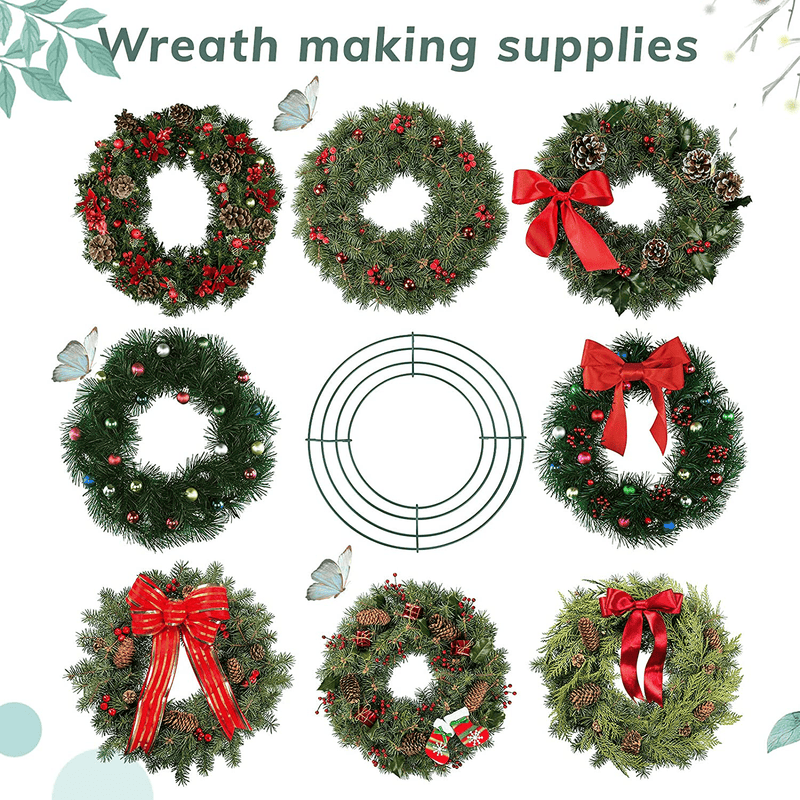 20 Pieces Wire Wreath Frame Floral Wire Wreath Making Rings for Valentines New Year Decorations, Dark Green (12 Inch) Home & Garden > Decor > Seasonal & Holiday Decorations Hotop   