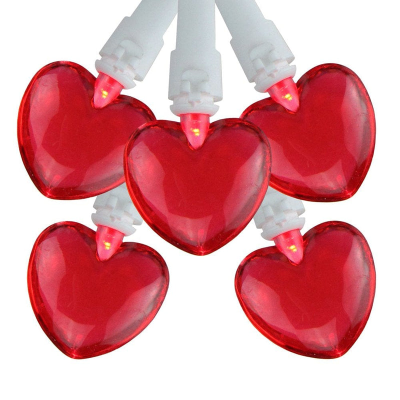 20 Red LED Mini Heart Valentine'S Day Lights - 4.75 Ft White Wire Home & Garden > Decor > Seasonal & Holiday Decorations Northlight   
