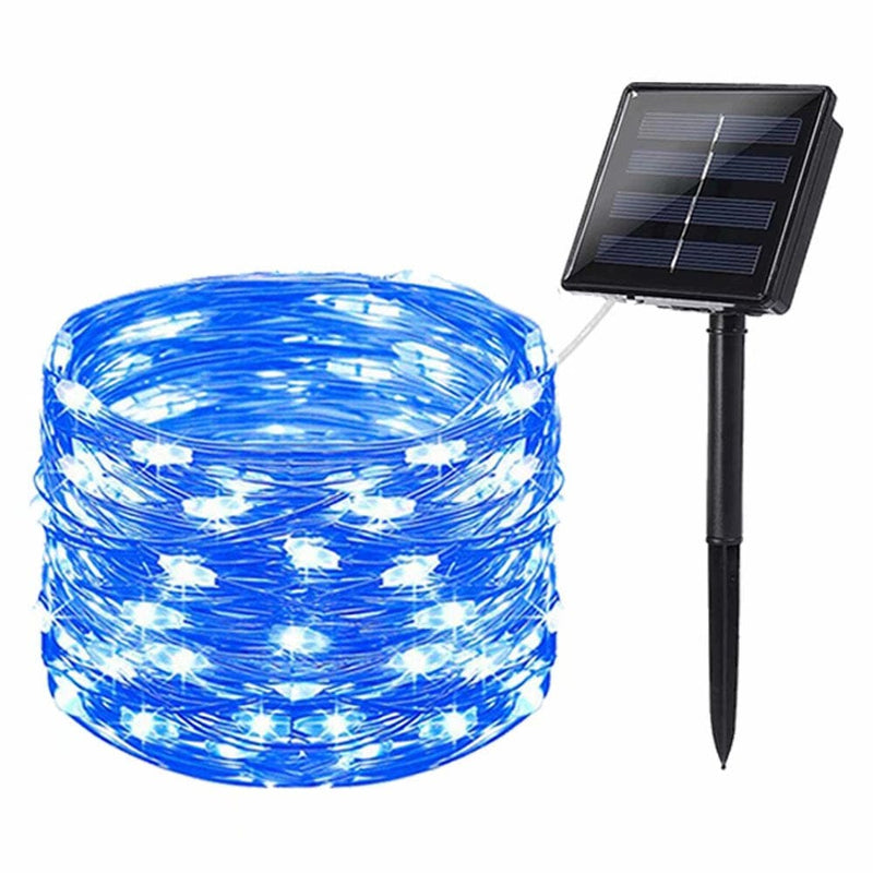 200 LED 72Ft Solar String Lights Outdoor, Solar Powered Fairy Lights Waterproof Decorative Lighting for Gardens, Home, Dancing, Party, Halloween Christmas Holiday Valentine'S Day Christmas Decorations Home & Garden > Decor > Seasonal & Holiday Decorations Wango Blue  
