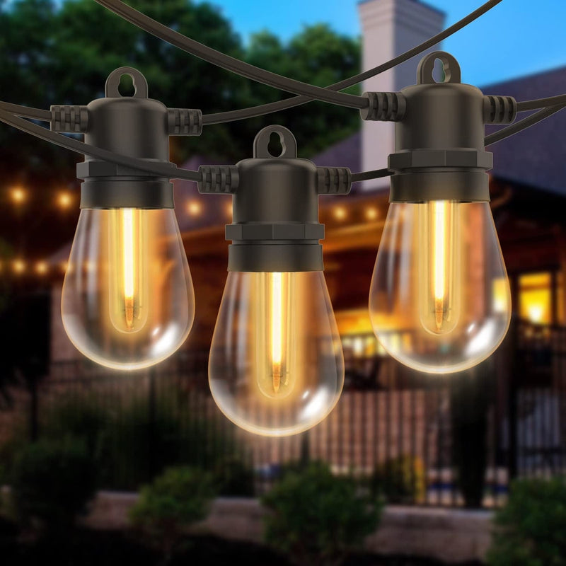 200FT Outdoor String Lights, LED Dimmable Patio Lights Globe Connectable Shatterproof Waterproof G40 outside Hanging Lights with 104 Plastic Bulbs for Patio Backyard Cafe Bistro Porch (2×100FT) Home & Garden > Lighting > Light Ropes & Strings Yuucio S14-150FT  