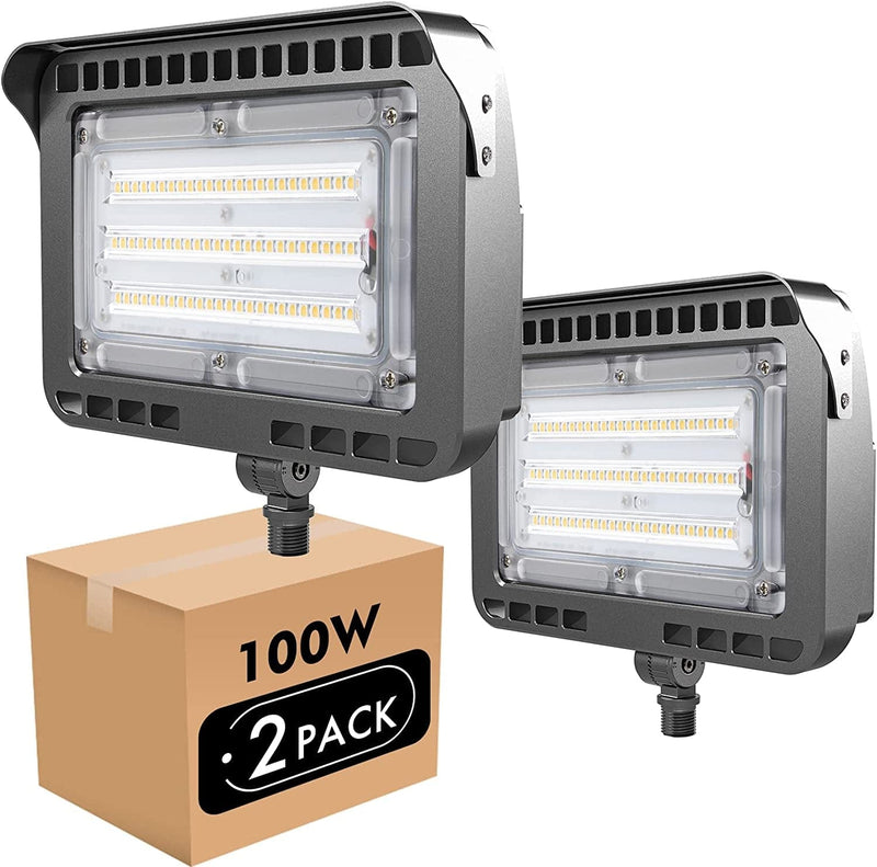 200W LED Flood Light Outdoor 5000K 28000Lm (1200W Equivalent ) Led Stadium Light with Dusk to Dawn Photocell, IP65 Waterproof Commercial Area Lighting with 5FT US Plug for Backyard/Stadium-2Pack Home & Garden > Lighting > Flood & Spot Lights Lightdot 100W | 2Pack  