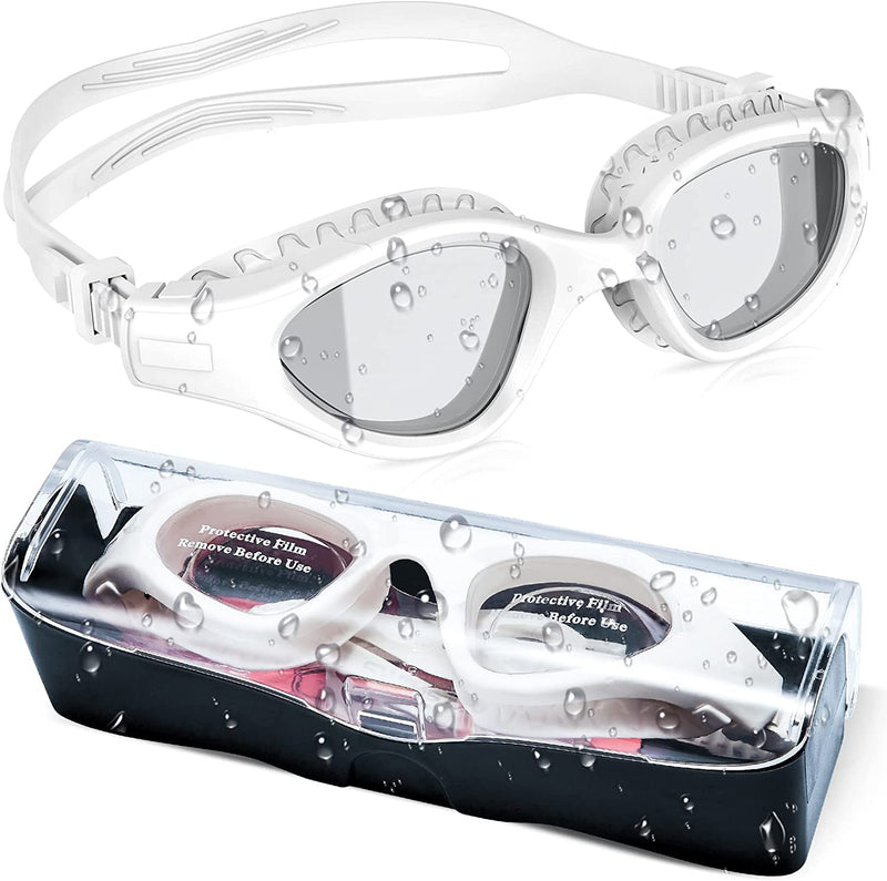 Swimstars Swim Goggles for Adult Men Women Youth | Anti-Fog Lenses with UV Protection | No Leaking Pool Water Glasses Sporting Goods > Outdoor Recreation > Boating & Water Sports > Swimming > Swim Goggles & Masks SwimStars White, Clear Lens  