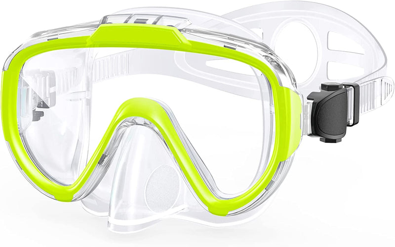 Norabidea Swim Goggles Adult, anti Fog Snorkel Diving Goggles, Clear View Tempered Glass Swimming Mask with Nose Cover Sporting Goods > Outdoor Recreation > Boating & Water Sports > Swimming > Swim Goggles & Masks Norabidea Yellow Adult 