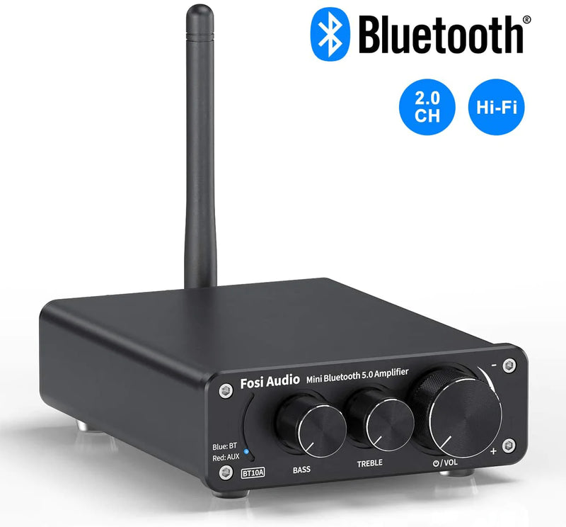 [2021 Upgraded] Bluetooth 5.0 Stereo Audio Amplifier Receiver 2 Channel Class D Mini Hi-Fi Integrated Amp for Home Passive Speakers 50W x 2 TPA3116 - Fosi Audio BT10A Electronics > Audio > Audio Components > Audio Amplifiers Fosi Audio   