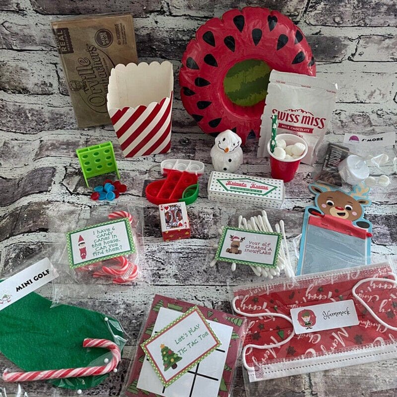 2022 Elf Props Kit 24 Days of Christmas Elf Activities Elf Countdown Kids Gift Home & Garden > Decor > Seasonal & Holiday Decorations& Garden > Decor > Seasonal & Holiday Decorations seoulll   
