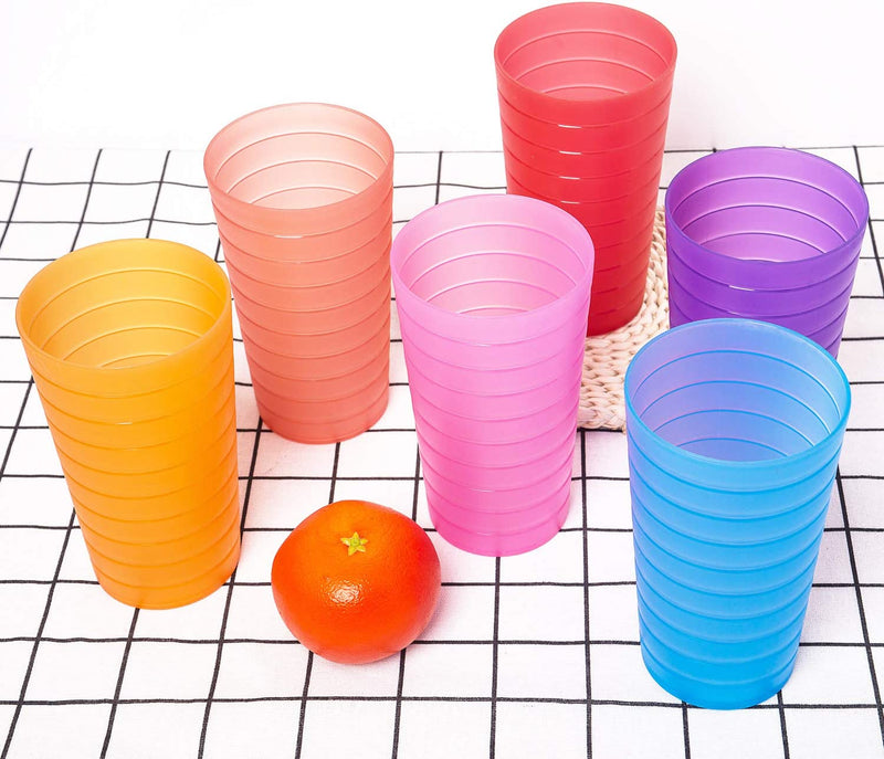 Mixed Drinkware 22-Ounce Plastic Tumblers/Drinking Glasses/Party Cups/Iced Tea Glasses, Set of 12 Multicolor | Unbreakable, Dishwasher Safe, BPA Free Home & Garden > Kitchen & Dining > Tableware > Drinkware KX-WARE   