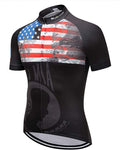 Cycling Jersey Short Sleeve USA Style Bike Tops with Pocket Reflective Stripe Sporting Goods > Outdoor Recreation > Cycling > Cycling Apparel & Accessories redorange Usa 1 Large 