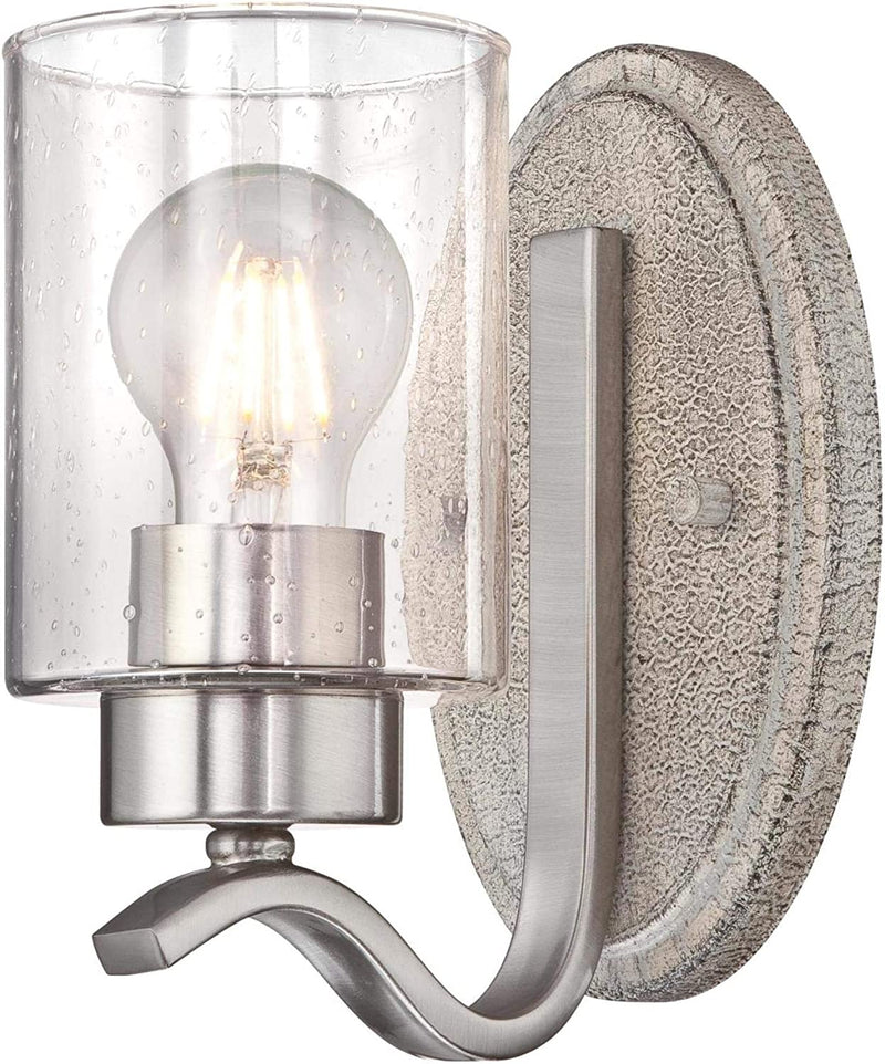 Westinghouse Lighting 6331900 Barnwell Five-Light Indoor Chandelier, Textured Iron and Barnwood Finish with Clear Hammered Glass Home & Garden > Lighting > Lighting Fixtures > Chandeliers Westinghouse Lighting Antique Ash Sconce 