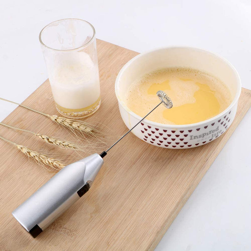 Electric Egg Beater DIY Cake Tool Kitchen Food Mixer-Home Appliances Mixers Chocolate Egg Coffee Beater Electric Whisk Warewith Frother Wand Handheld Battery Operated Foam Maker |Latte Stirrer(Silver) Home & Garden > Kitchen & Dining > Kitchen Tools & Utensils Generic   