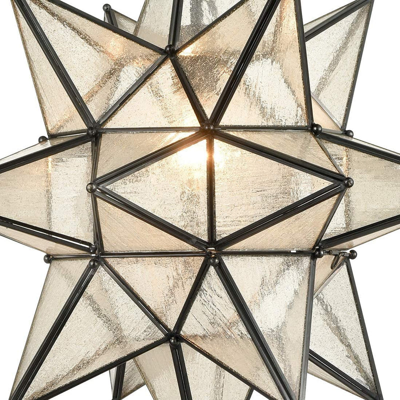 EUL 20 Inch Modern Moravian Star Pendant Lighting Seeded Glass Light on Chain Home & Garden > Lighting > Lighting Fixtures EUL   