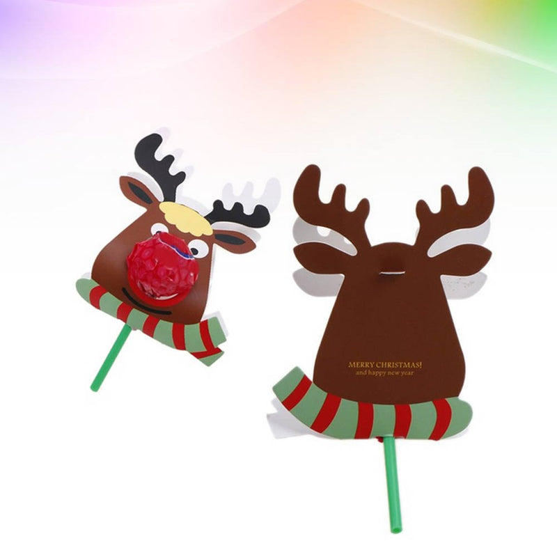 NUOLUX 25Pcs Lovely Elk Lollipop Paper Christmas Reindeer DIY Candy Decoration Xmas Birthday Party Supplies for Kids (Green Elk) Home & Garden > Decor > Seasonal & Holiday Decorations& Garden > Decor > Seasonal & Holiday Decorations NUOLUX   