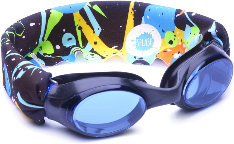 SPLASH SWIM GOGGLES with Fabric Strap - Blues & Greens Collection- Fun, Fashionable, Comfortable - Adult & Kids Swim Goggles Sporting Goods > Outdoor Recreation > Boating & Water Sports > Swimming > Swim Goggles & Masks Splash Place Cosmo  