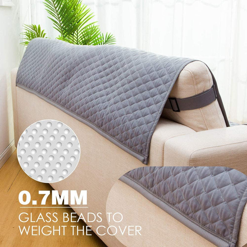 Haowaner Dual Waterproof & Water Resistant Couch Cover for Pet, Premium Quilted Large Sofa Cover for Dogs Cats Resistant Sofa Protector for Living Room, Furniture Cover Seat Width up to 78"-80",Grey Home & Garden > Decor > Chair & Sofa Cushions HAOWANER   