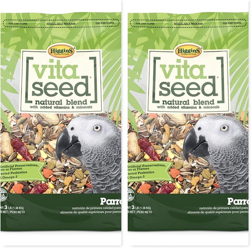 Higgins 2 Pack Vita Seed Natural Parrot Food 3 LB. Ea Parrot Food. 2 Bags 6 Pounds Total Animals & Pet Supplies > Pet Supplies > Bird Supplies > Bird Food Higgins   