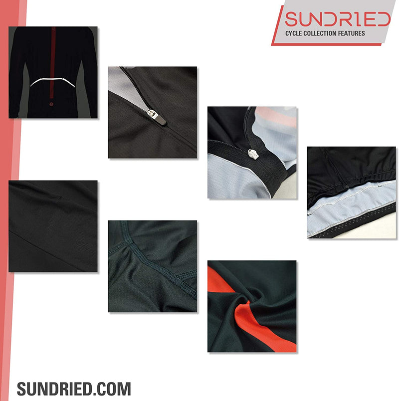 Sundried Mens Long Sleeve Cycling Jersey Road Bike MTB Bicycle Clothing Sporting Goods > Outdoor Recreation > Cycling > Cycling Apparel & Accessories Sundried   
