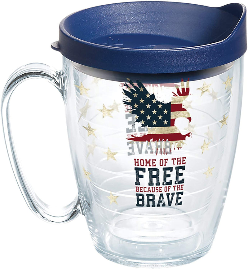Tervis Made in USA Double Walled Home of the Free Because of the Brave Insulated Tumbler Cup Keeps Drinks Cold & Hot, 24Oz, Clear Home & Garden > Kitchen & Dining > Tableware > Drinkware Tervis Classic 16oz Mug 