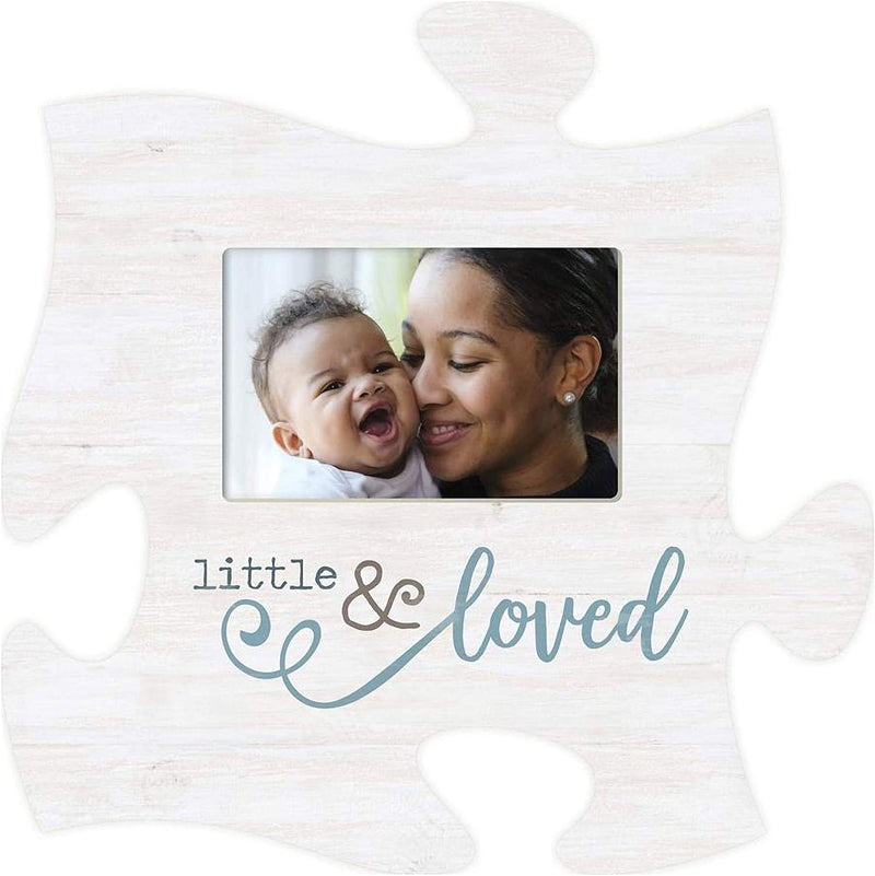 P. Graham Dunn Memories White Distressed Wood Look 4 X 6 Wood Puzzle Wall Plaque Photo Frame Home & Garden > Decor > Picture Frames P. Graham Dunn White Little Loved  