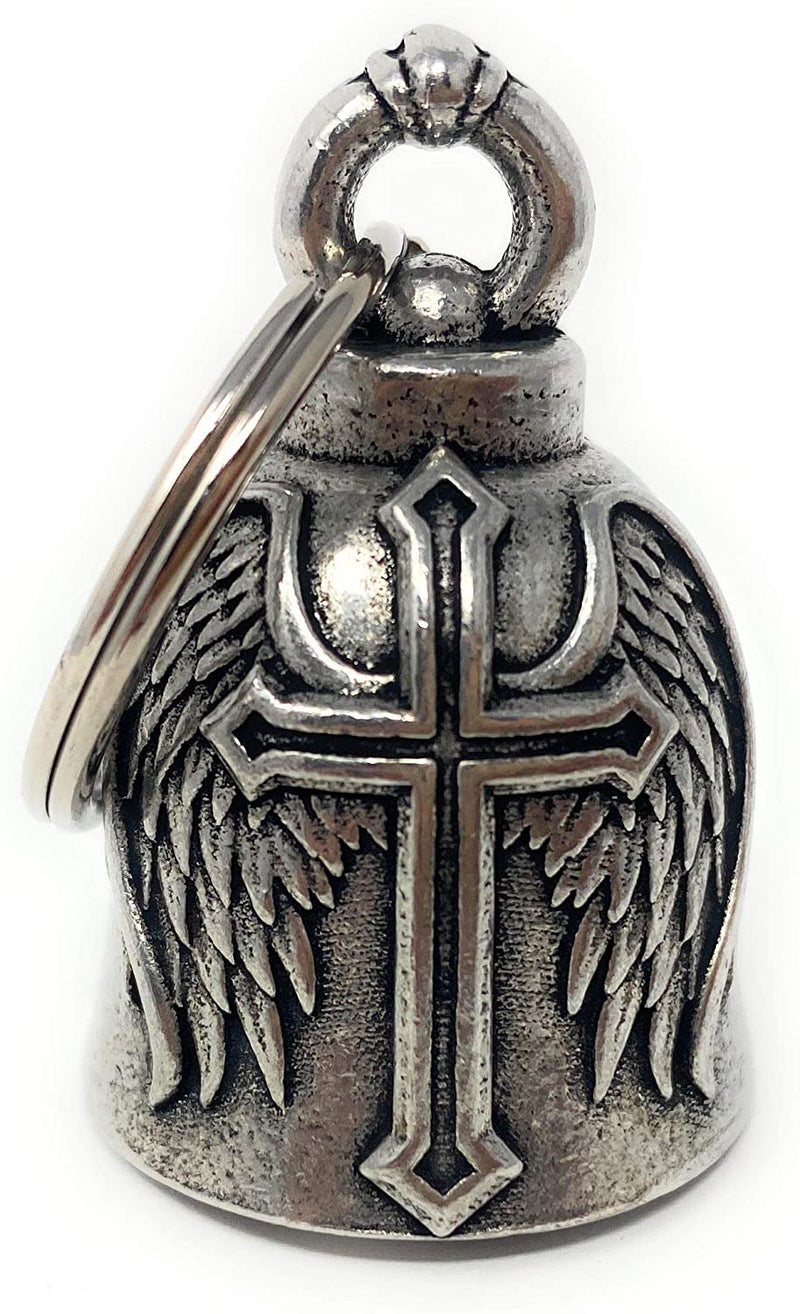Cross Wing Motorcycle Biker Bell Accessory or Key Chain for Luck Sporting Goods > Outdoor Recreation > Winter Sports & Activities Bravo Bells   