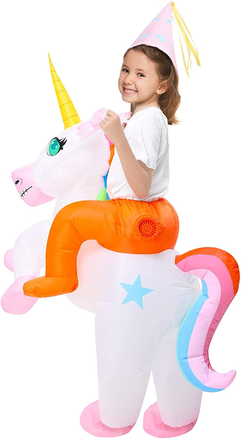 Lumiparty Halloween Inflatable Costume for Kids Riding,Air Blow up Deluxe Funny Fancy Dress Party Halloween Costume for Boys Girls Child Cosplay  Lumiparty   