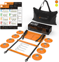 20ft Agility Ladder & Speed Cones Training Set - Exercise Workout Equipment To Boost Fitness & Increase Quick Footwork - Kit for Soccer, Football, Hockey & Basketball - With Carry Bag & Drill Charts Sporting Goods > Outdoor Recreation > Boating & Water Sports > Swimming Mantra Sports Orange  