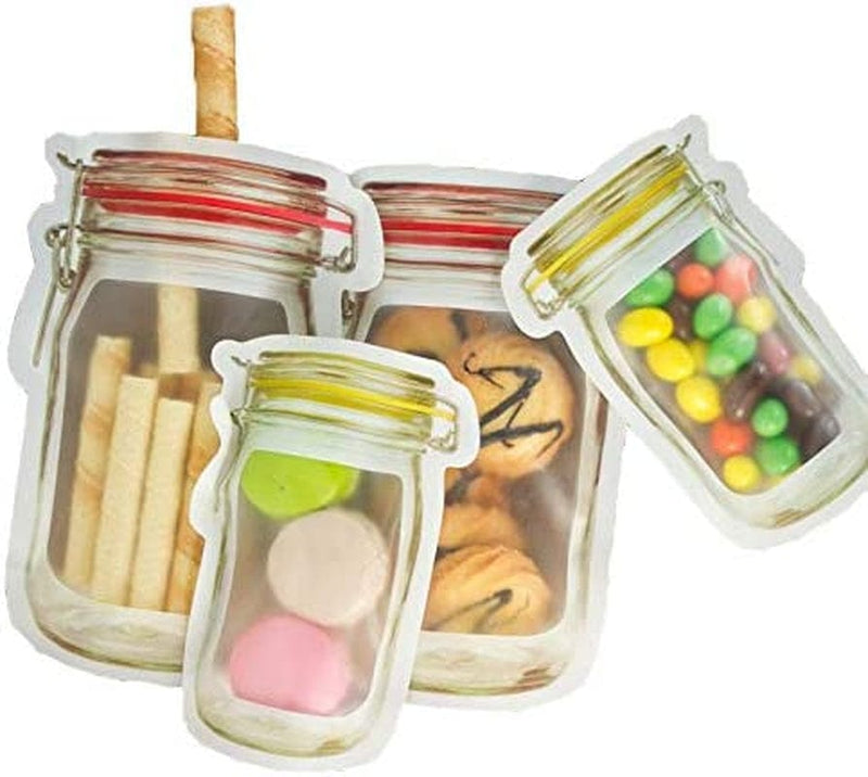 20Pcs Reusable Mason Jar Bottles Bags Nuts Candy Cookies Bag Seal Fresh Food Storage Bag Snacks Zipper Sealed Kitchen Organizer (20) Home & Garden > Decor > Decorative Jars Angelastore tool   