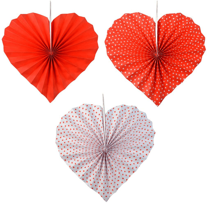 20Pcs Valentines Day Decorations Set, Valentines Red Heart Paper Fans, Red Hearts Shaped Felt Garland Banner, Red Paper Pompoms Valentines Accessories for Valentines Anniversary Wedding Mother Day Arts & Entertainment > Party & Celebration > Party Supplies Tayfremn   
