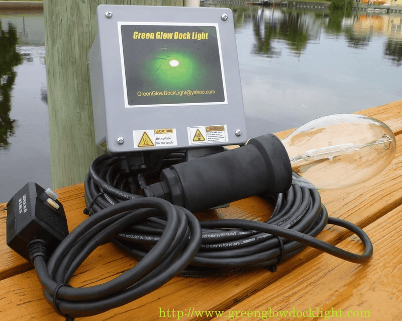 21,000 Lumens, Saltwater Green Underwater Fish Light Kit w/50' Lamp Cord, Dock Light
