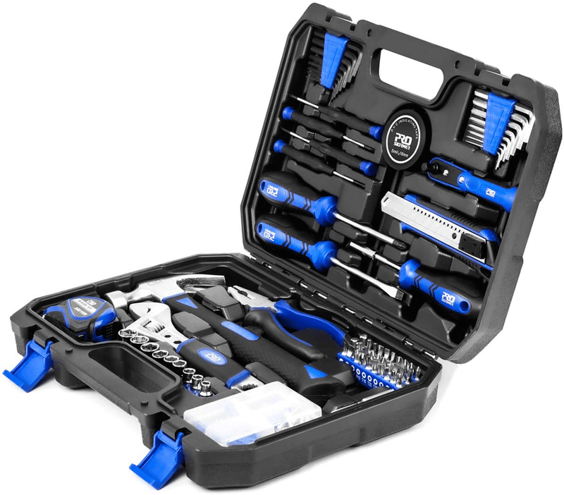 210-Piece Household Tool Kit, PROSTORMER General Home/Auto Repair Tool Set with Hammer, Pliers, Screwdriver Set, Wrench Socket Kit and Toolbox Storage Case - Perfect for Homeowner, Diyer, Handyman Hardware > Tools > Tool Sets Prostormer 120 Pieces  