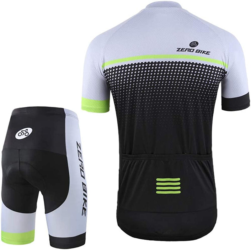 ZEROBIKE Men'S Short Sleeve Cycling Jersey Set Breathable Quick Dry 3D Padded Bicycle Shorts MTB Bike Clothing Sporting Goods > Outdoor Recreation > Cycling > Cycling Apparel & Accessories ZEROBIKE   
