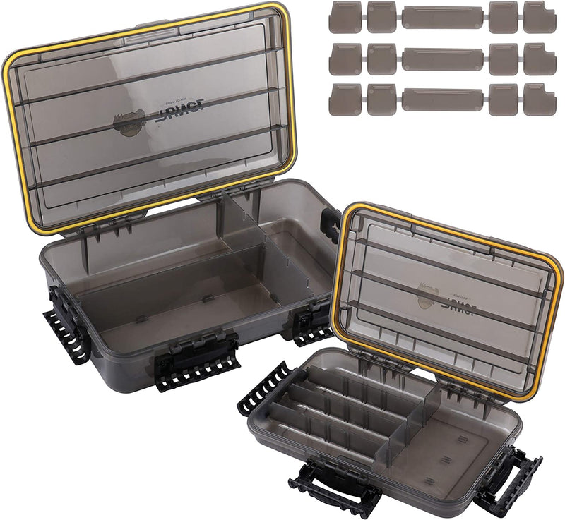 RUNCL Fishing Tackle Box, Waterproof Floating Airtight Stowaway, 3600/3700 Tray with Adjustable Dividers, Sun Protection, Thicker Frame, Fishing Storage Lure Box for Freshwater Saltwater, 2PCS Sporting Goods > Outdoor Recreation > Fishing > Fishing Tackle RUNCL 3600+Deeper 3700  