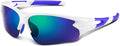 Polarized Sports Sunglasses for Men Women Youth Baseball Fishing Cycling Running Golf Motorcycle Tac Glasses UV400 Sporting Goods > Outdoor Recreation > Winter Sports & Activities Bea·CooL White/Revo Green  