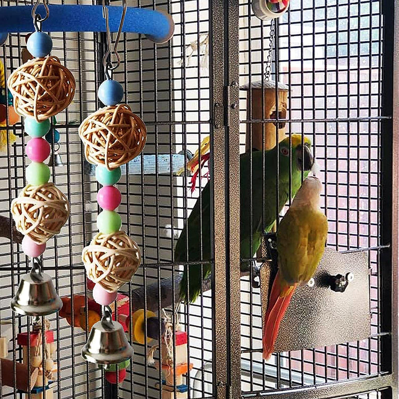Sunnyheart 5Pcs Bird Parrot Toys Hanging Bell Pet Bird Cage Hammock Swing Toy Hanging Toy for Small Parakeets Cockatiels, Conures, Macaws, Parrots, Love Birds, Finches (Bird Swing Ladder Toys)… Animals & Pet Supplies > Pet Supplies > Bird Supplies > Bird Toys SunnyHeart   