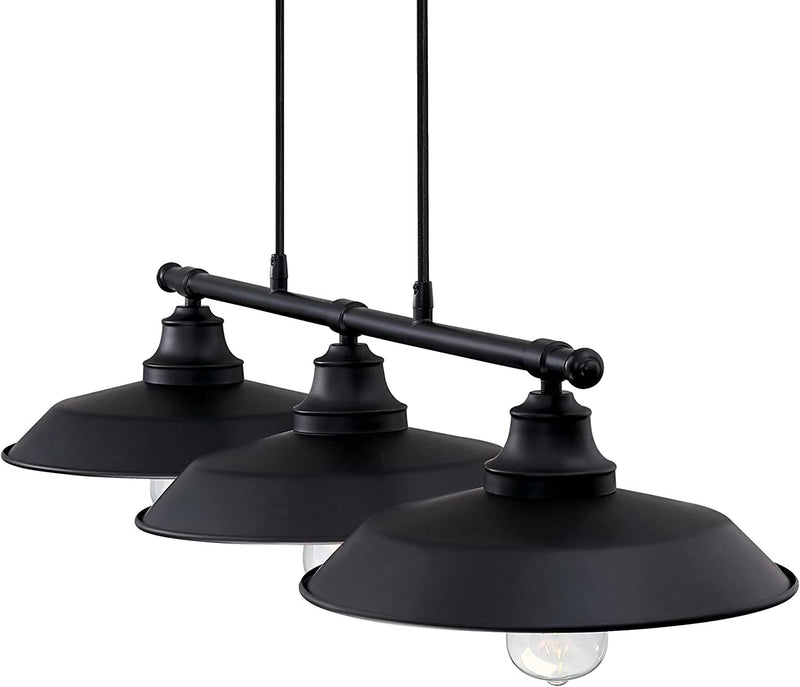 Westinghouse Lighting 6129400 Iron Hill Vintage-Style Three Light Indoor Pulley Pendant, Matte Black Finish Home & Garden > Lighting > Lighting Fixtures Westinghouse Ligthing   