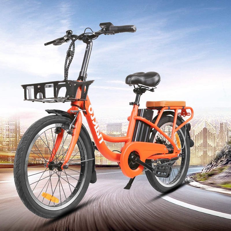 NAKTO 20" Electric Bike,250W Ebike with Removable 36V/10Ah Lithium Battery, Max Speed 20MPH, Electric Commuter Bike with Throttle & Pedal Assist(Orange) Sporting Goods > Outdoor Recreation > Cycling > Bicycles Quzhou Naijiate Vehicle Co.,Ltd   