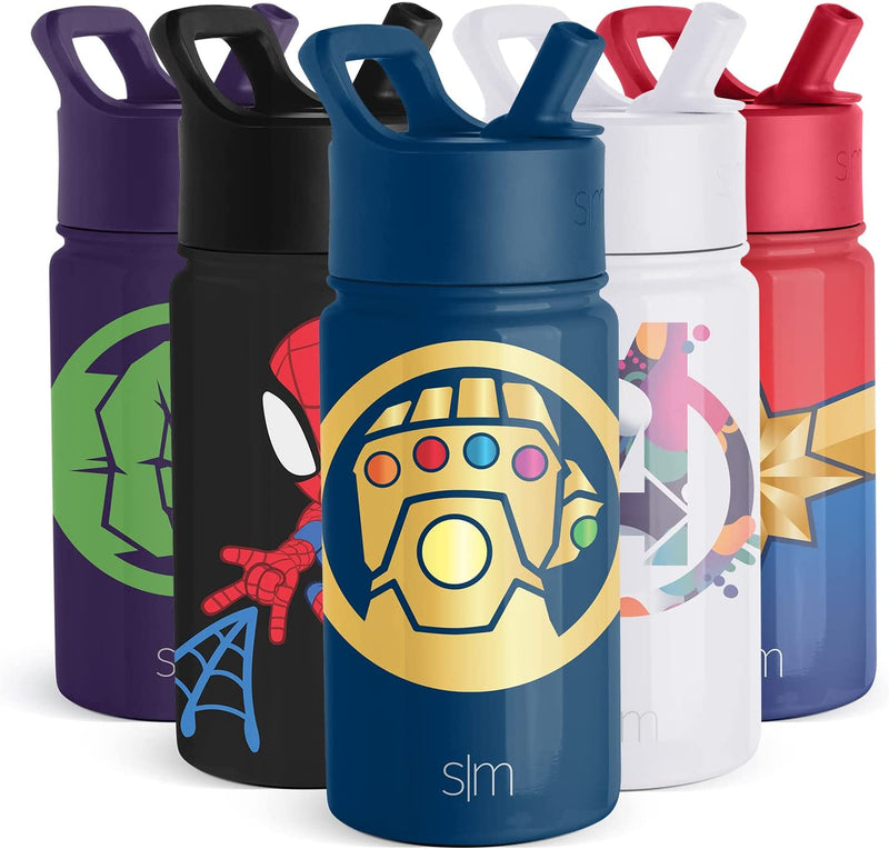 Simple Modern Marvel Spider Man Kids Water Bottle with Straw Lid | Insulated Stainless Steel Reusable Tumbler Gifts for School, Toddlers, Girls, Boys | Summit Collection | 14Oz, Spider Armor