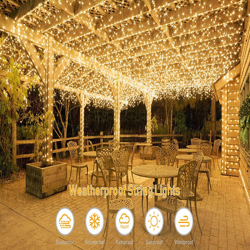 Clearance Solar Powered String Light 200 LED 3 Lighting Modes Lights Waterproof Outdoor Hanging Fairy Lighting for Valentine'S Day Decorations Home & Garden > Decor > Seasonal & Holiday Decorations HQZY   