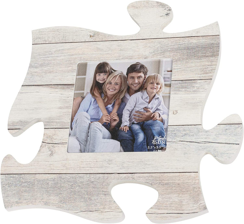 P. Graham Dunn Black Distressed Look 12 X 12 Wood Puzzle Wall Plaque Photo Frame Home & Garden > Decor > Picture Frames P. Graham Dunn Weathered Grey  