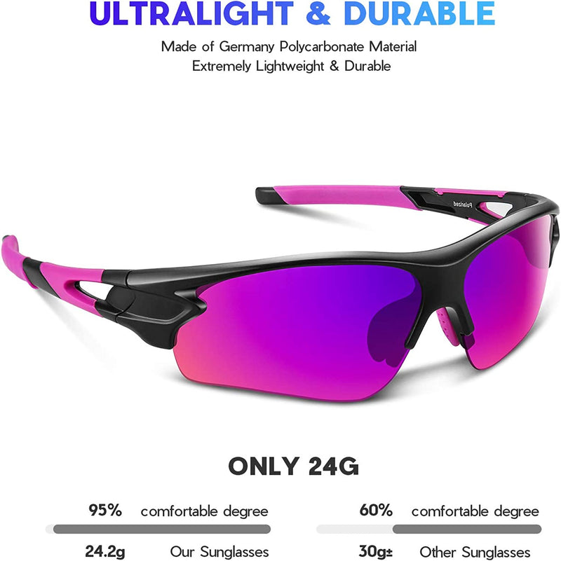 Polarized Sports Sunglasses for Men Women Youth Baseball Fishing Cycling Running Golf Motorcycle Tac Glasses UV400 Sporting Goods > Outdoor Recreation > Winter Sports & Activities Bea·CooL   