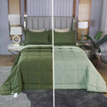 SOULOOOE Oversized California King plus Comforter 120X120 Extra Large King Size Quilts 3 Pieces Lightweight Reversible down Alternative Bedspreads for All Season with 8 Corner Tabs Blanket Grey Home & Garden > Linens & Bedding > Bedding > Quilts & Comforters SOULOOOE Dark Green/Light Green Oversized King Plus 