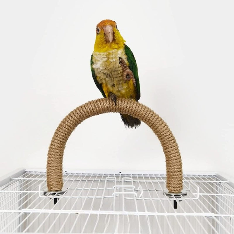Bird Stand Perch U Shape Bird Perch Stand Toy,Hemp Rope Material Parrot Stand Platform Accessories Exercise Toys for Birds and Parrots Natural Bird Cage Toys Supplies for Small Medium Birds Animals & Pet Supplies > Pet Supplies > Bird Supplies Barn Eleven   