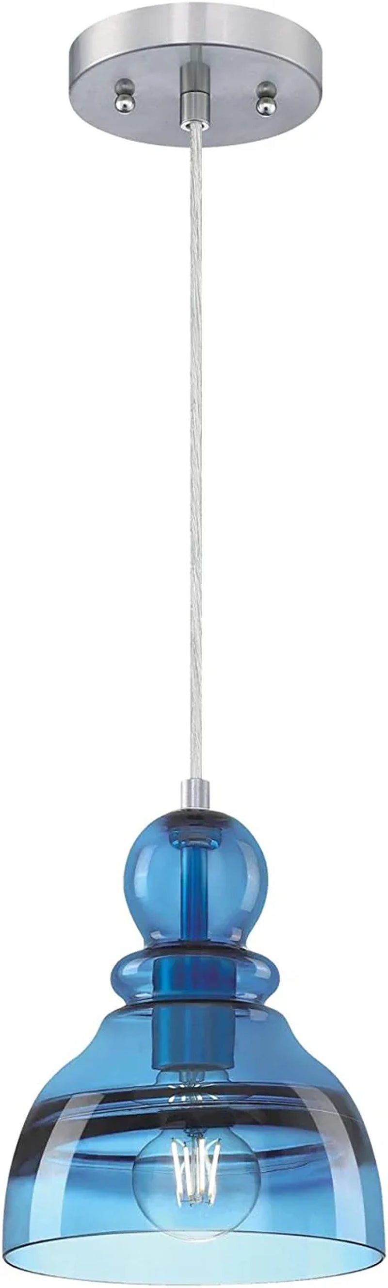 Westinghouse Lighting 6356400 Adjustable Indoor Mini-Pendant Light, Washed Copper Finish with Handblown Clear Seeded Glass Home & Garden > Lighting > Lighting Fixtures Westinghouse Lighting Sapphire Glass  