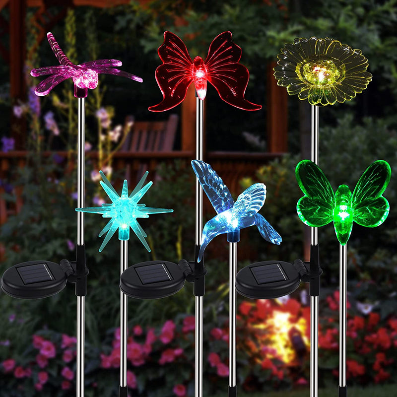 Glintoper Solar Lights, 2 Pack Outdoor Decorative Sunflower Lights, 30 Inch Waterproof Solar Powered Garden Figurine Stakes with 6 Flowers, Warm White LED Landscape Lighting for Patio Yard Pathway  Glintoper Animals  