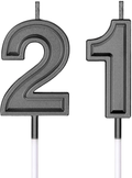 21st Birthday Candles Cake Numeral Candles Happy Birthday Cake Candles Topper Decoration for Birthday Wedding Anniversary Celebration Favor (Black) Home & Garden > Decor > Home Fragrances > Candles Syhood Black  