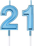 21st Birthday Candles Cake Numeral Candles Happy Birthday Cake Candles Topper Decoration for Birthday Wedding Anniversary Celebration Favor (Black) Home & Garden > Decor > Home Fragrances > Candles Syhood Blue  