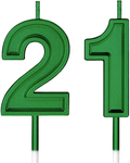 21st Birthday Candles Cake Numeral Candles Happy Birthday Cake Candles Topper Decoration for Birthday Wedding Anniversary Celebration Favor (Black) Home & Garden > Decor > Home Fragrances > Candles Syhood Green  