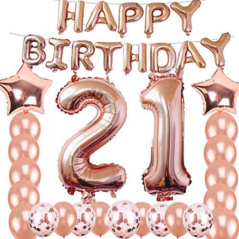 21St Birthday Decorations Party Supplies, Jumbo Rose Gold Foil Balloons for Birthday Party Supplies,Anniversary Events Decorations and Graduation Decorations Sweet 21 Party,21St Anniversary Arts & Entertainment > Party & Celebration > Party Supplies sunnylifyau   
