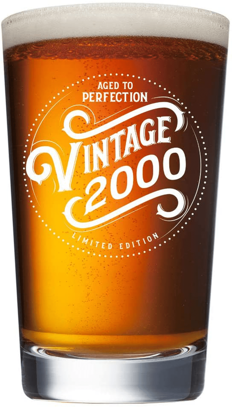 21st Birthday Gifts for Him - Vintage 2000 16 oz Beer Pint Glass - 21st Birthday Ideas for Him - 21st Birthday Gifts for Men - 21 Year Old Gifts Decorations Home & Garden > Decor > Seasonal & Holiday Decorations& Garden > Decor > Seasonal & Holiday Decorations Humor Us Home Goods   
