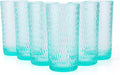 22-Ounce Honeycomb Highball Glasses Plastic Tumbler Acrylic Glasses, Set of 6 Blue